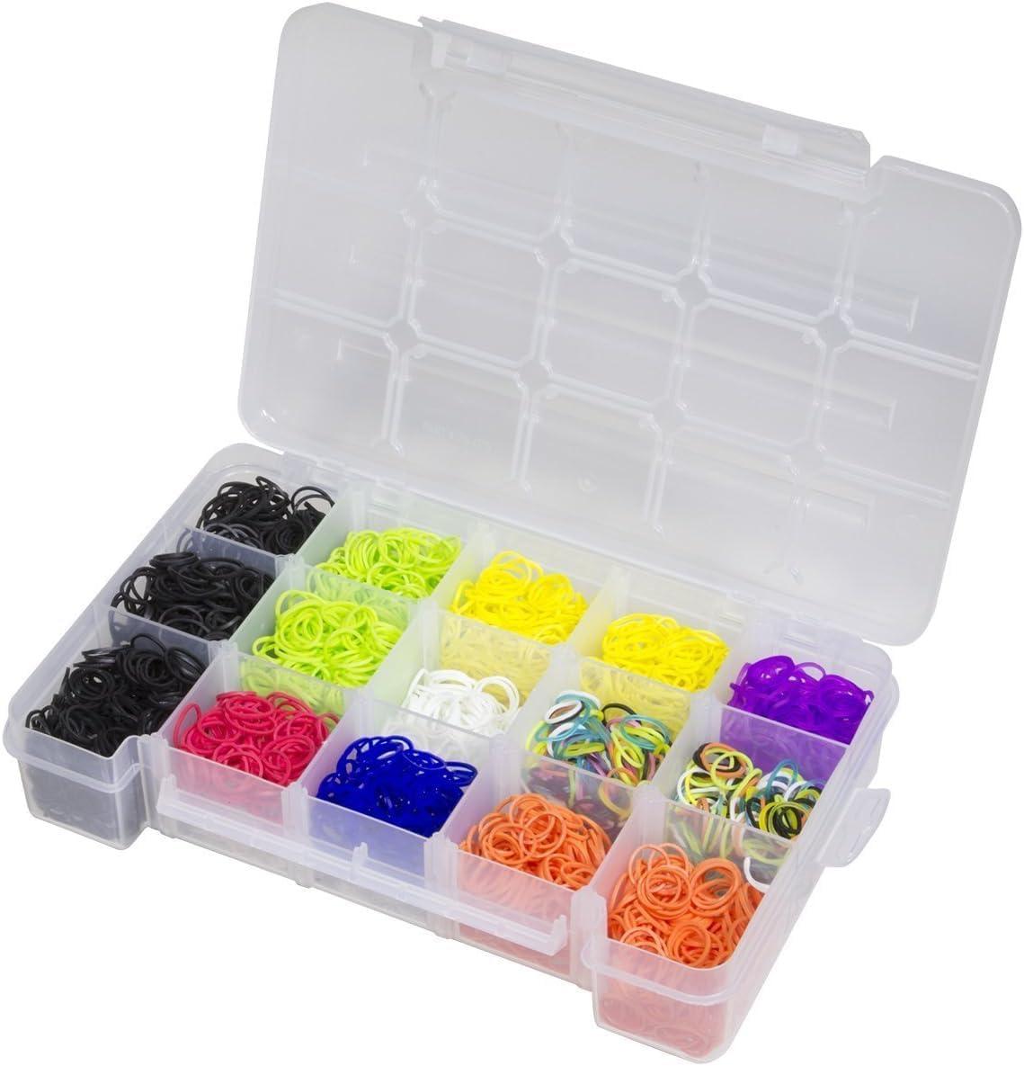 image:imageAkroMils 05905 Plastic Portable Parts Storage Case for Hardware and Crafts with Hinged Lid and 5 Adjustable Dividers 1438Inch x 912Inch x 212Inch Large ClearMedium