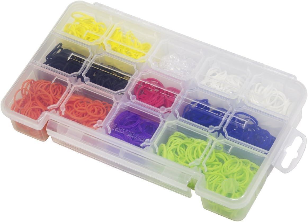 image:imageAkroMils 05905 Plastic Portable Parts Storage Case for Hardware and Crafts with Hinged Lid and 5 Adjustable Dividers 1438Inch x 912Inch x 212Inch Large ClearSmall