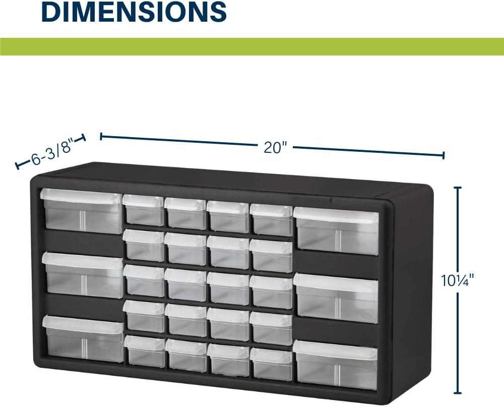 image:imageAkroMils 44Drawer Plastic Drawer Storage Cabinet for Garage Organization Bead Organizer Building Bricks Storage Teacher Toolbox Makeup Organizer 20 W x 6 D x 16 H 10144 BlackBlack