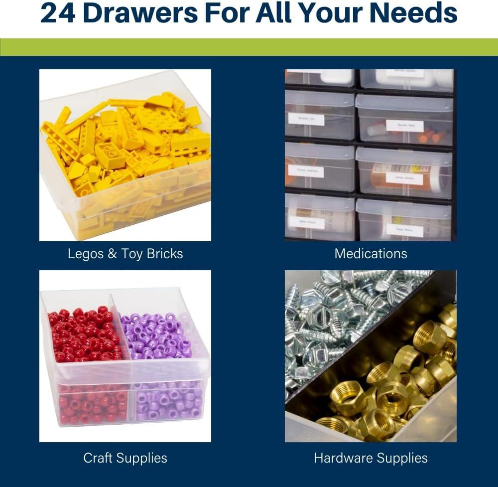 image:imageAkroMils 44Drawer Plastic Drawer Storage Cabinet for Garage Organization Bead Organizer Building Bricks Storage Teacher Toolbox Makeup Organizer 20 W x 6 D x 16 H 10144 BlackBlack
