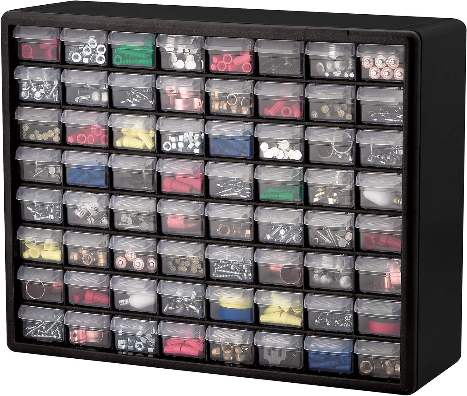 image:imageAkroMils 44Drawer Plastic Drawer Storage Cabinet for Garage Organization Bead Organizer Building Bricks Storage Teacher Toolbox Makeup Organizer 20 W x 6 D x 16 H 10144 BlackBlack