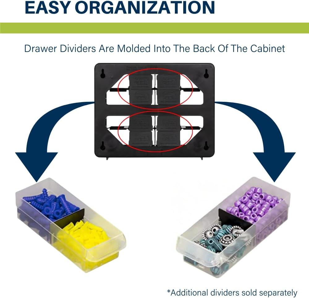 image:imageAkroMils 44Drawer Plastic Drawer Storage Cabinet for Garage Organization Bead Organizer Building Bricks Storage Teacher Toolbox Makeup Organizer 20 W x 6 D x 16 H 10144 BlackBlack