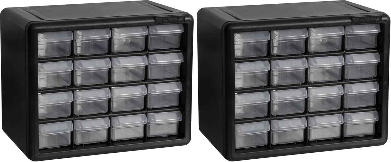 image:imageAkroMils 44Drawer Plastic Drawer Storage Cabinet for Garage Organization Bead Organizer Building Bricks Storage Teacher Toolbox Makeup Organizer 20 W x 6 D x 16 H 10144 BlackBlack