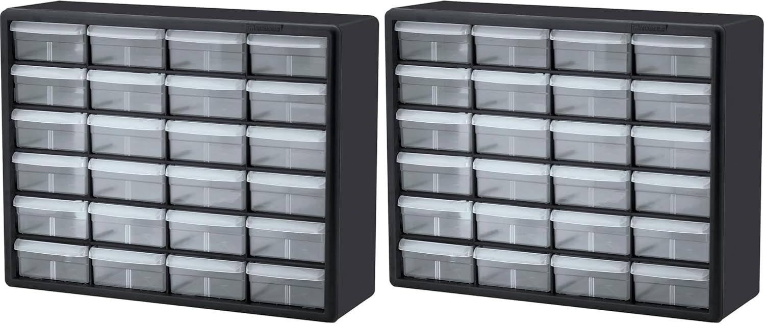 image:imageAkroMils 44Drawer Plastic Drawer Storage Cabinet for Garage Organization Bead Organizer Building Bricks Storage Teacher Toolbox Makeup Organizer 20 W x 6 D x 16 H 10144 BlackBlack