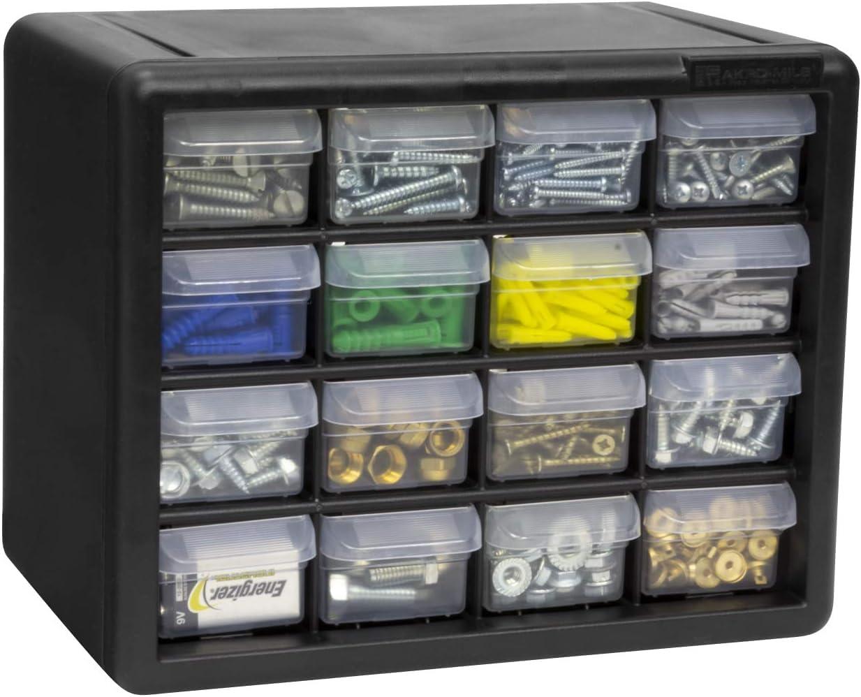 image:imageAkroMils 44Drawer Plastic Drawer Storage Cabinet for Garage Organization Bead Organizer Building Bricks Storage Teacher Toolbox Makeup Organizer 20 W x 6 D x 16 H 10144 BlackBlack