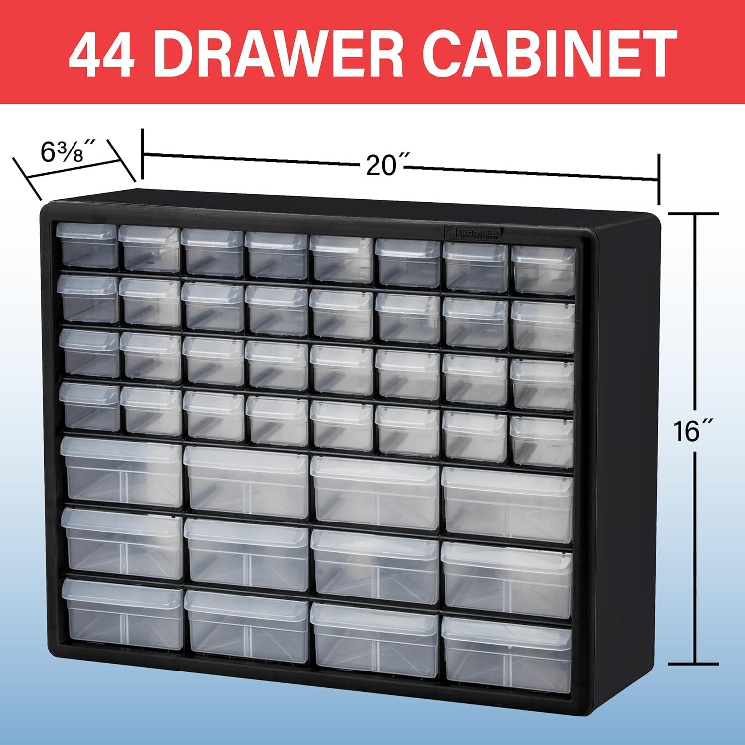 image:imageAkroMils 44Drawer Plastic Drawer Storage Cabinet for Garage Organization Bead Organizer Building Bricks Storage Teacher Toolbox Makeup Organizer 20 W x 6 D x 16 H 10144 BlackBlack