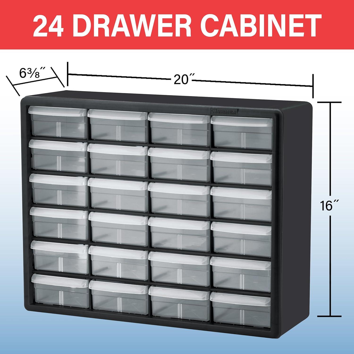 image:imageAkroMils 44Drawer Plastic Drawer Storage Cabinet for Garage Organization Bead Organizer Building Bricks Storage Teacher Toolbox Makeup Organizer 20 W x 6 D x 16 H 10144 BlackBlack