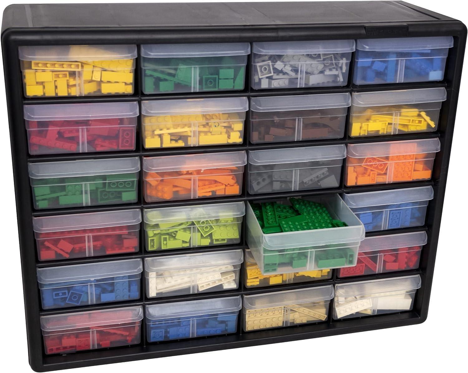 image:imageAkroMils 44Drawer Plastic Drawer Storage Cabinet for Garage Organization Bead Organizer Building Bricks Storage Teacher Toolbox Makeup Organizer 20 W x 6 D x 16 H 10144 BlackBlack