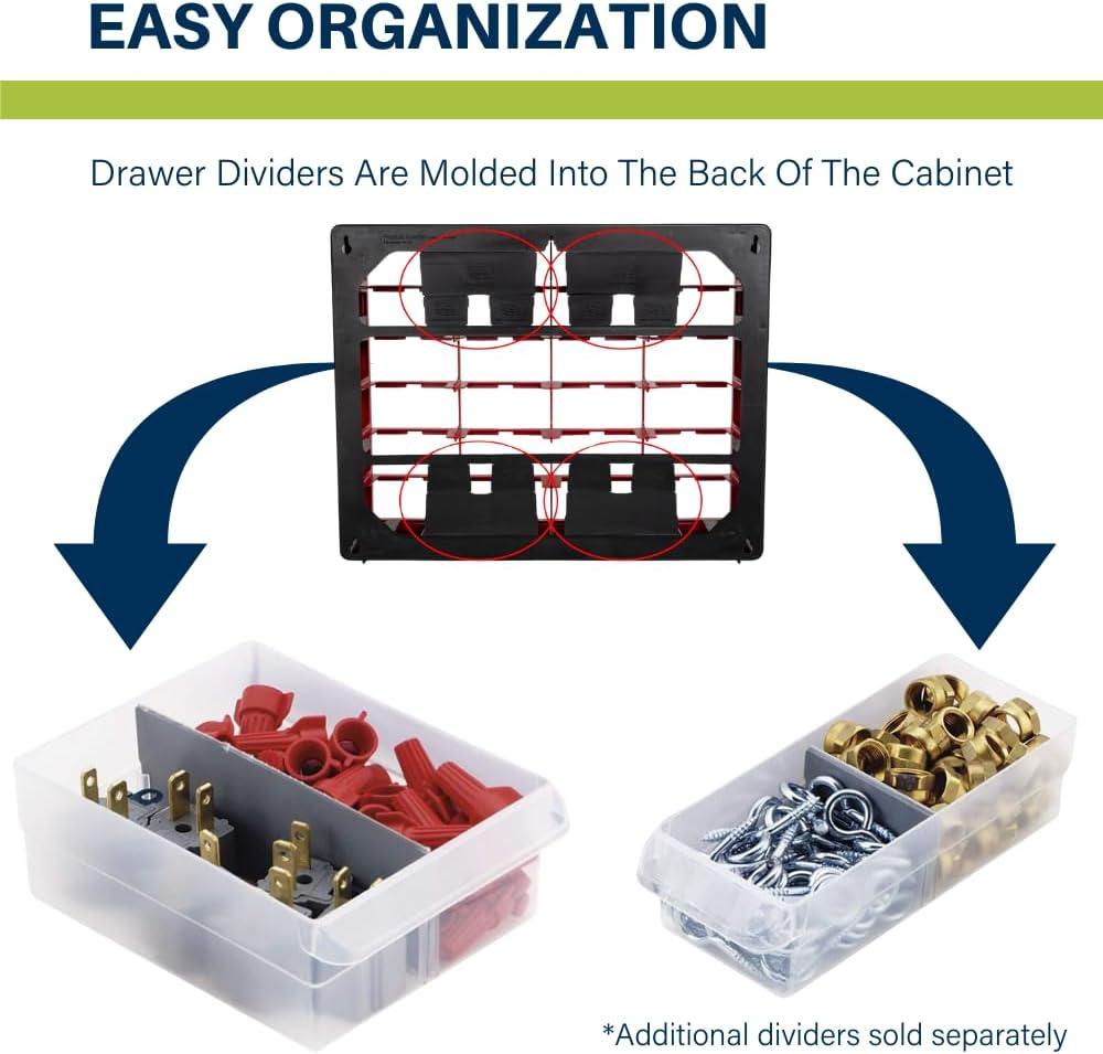 image:imageAkroMils 44Drawer Plastic Drawer Storage Cabinet for Garage Organization Bead Organizer Building Bricks Storage Teacher Toolbox Makeup Organizer 20 W x 6 D x 16 H 10144 BlackBlack