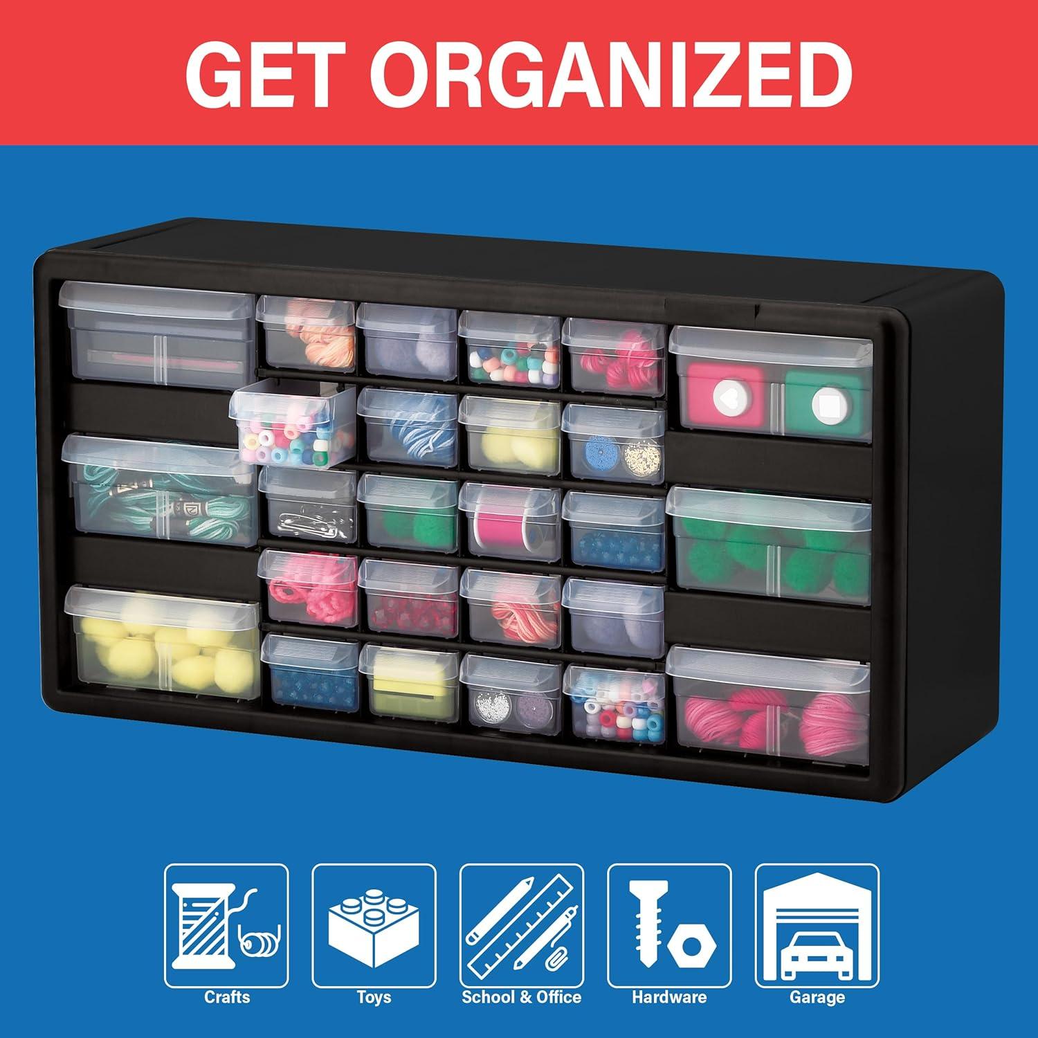 image:imageAkroMils 44Drawer Plastic Drawer Storage Cabinet for Garage Organization Bead Organizer Building Bricks Storage Teacher Toolbox Makeup Organizer 20 W x 6 D x 16 H 10144 BlackBlack