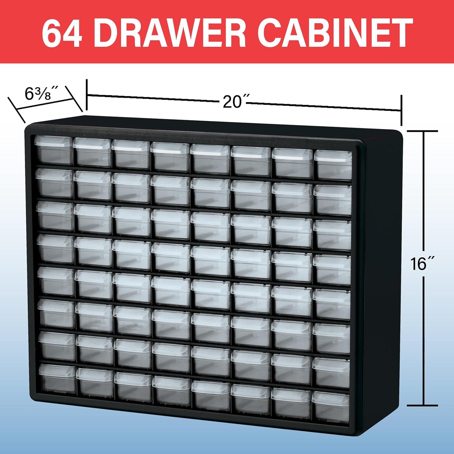 image:imageAkroMils 44Drawer Plastic Drawer Storage Cabinet for Garage Organization Bead Organizer Building Bricks Storage Teacher Toolbox Makeup Organizer 20 W x 6 D x 16 H 10144 BlackBlack