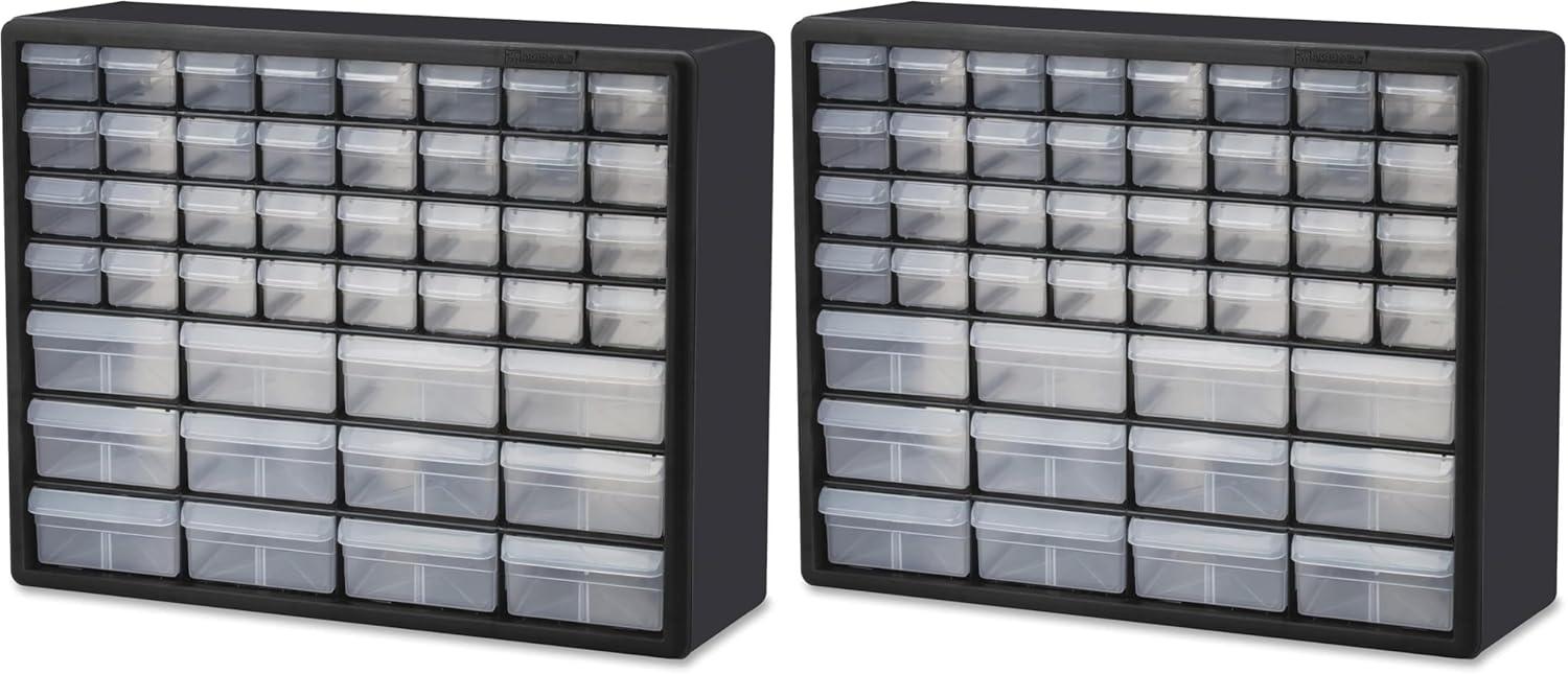 image:imageAkroMils 44Drawer Plastic Drawer Storage Cabinet for Garage Organization Bead Organizer Building Bricks Storage Teacher Toolbox Makeup Organizer 20 W x 6 D x 16 H 10144 BlackBlack