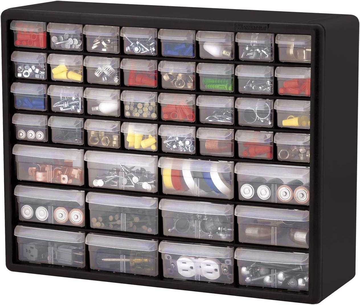 image:imageAkroMils 44Drawer Plastic Drawer Storage Cabinet for Garage Organization Bead Organizer Building Bricks Storage Teacher Toolbox Makeup Organizer 20 W x 6 D x 16 H 10144 BlackBlack