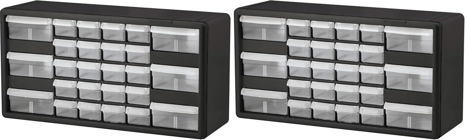 image:imageAkroMils 44Drawer Plastic Drawer Storage Cabinet for Garage Organization Bead Organizer Building Bricks Storage Teacher Toolbox Makeup Organizer 20 W x 6 D x 16 H 10144 BlackBlack