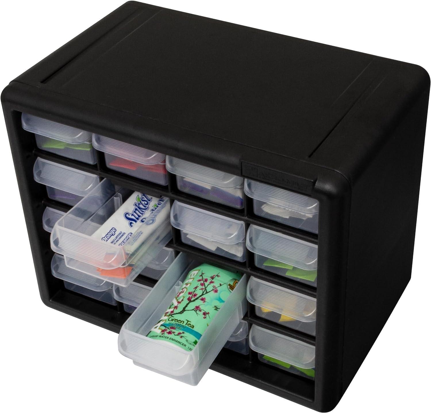 image:imageAkroMils 44Drawer Plastic Drawer Storage Cabinet for Garage Organization Bead Organizer Building Bricks Storage Teacher Toolbox Makeup Organizer 20 W x 6 D x 16 H 10144 BlackBlack