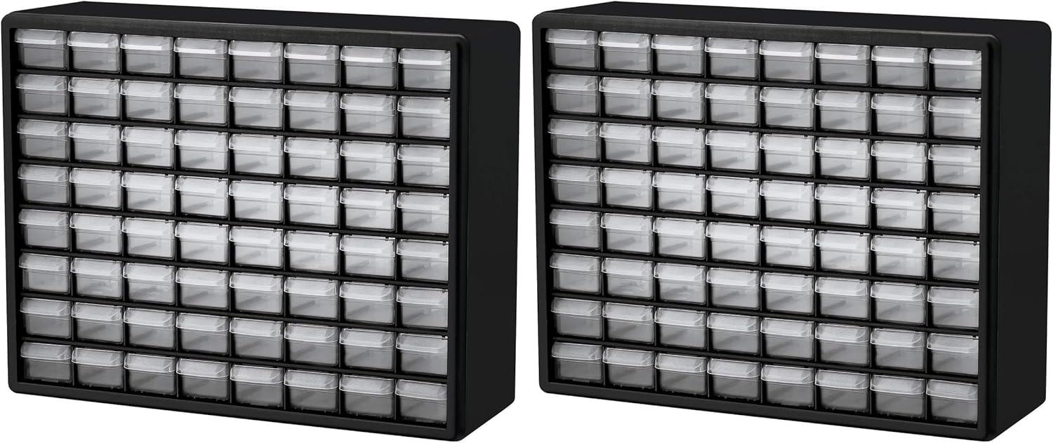 image:imageAkroMils 44Drawer Plastic Drawer Storage Cabinet for Garage Organization Bead Organizer Building Bricks Storage Teacher Toolbox Makeup Organizer 20 W x 6 D x 16 H 10144 BlackBlack