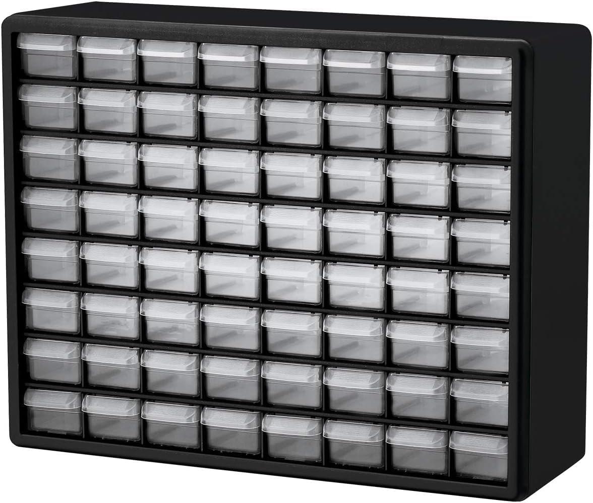 image:imageAkroMils 44Drawer Plastic Drawer Storage Cabinet for Garage Organization Bead Organizer Building Bricks Storage Teacher Toolbox Makeup Organizer 20 W x 6 D x 16 H 10144 BlackBlack