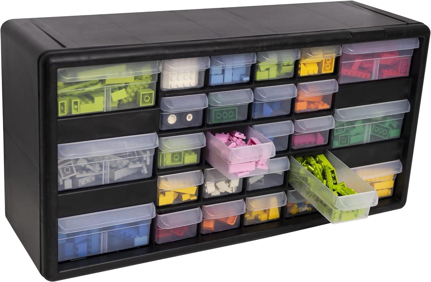 image:imageAkroMils 44Drawer Plastic Drawer Storage Cabinet for Garage Organization Bead Organizer Building Bricks Storage Teacher Toolbox Makeup Organizer 20 W x 6 D x 16 H 10144 BlackBlack