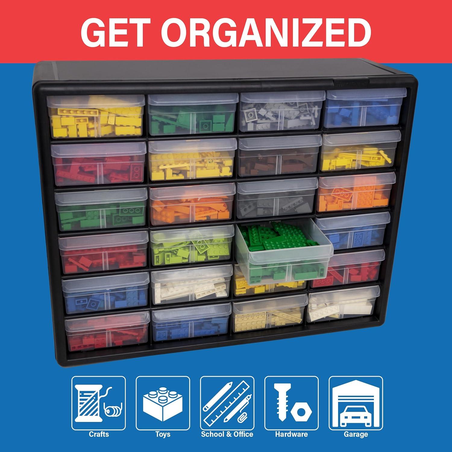 image:imageAkroMils 44Drawer Plastic Drawer Storage Cabinet for Garage Organization Bead Organizer Building Bricks Storage Teacher Toolbox Makeup Organizer 20 W x 6 D x 16 H 10144 BlackBlack
