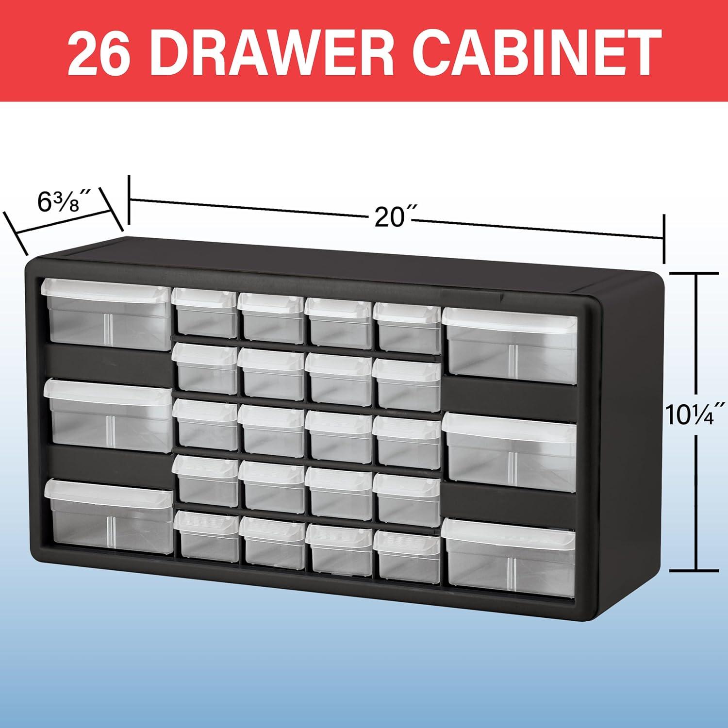 image:imageAkroMils 44Drawer Plastic Drawer Storage Cabinet for Garage Organization Bead Organizer Building Bricks Storage Teacher Toolbox Makeup Organizer 20 W x 6 D x 16 H 10144 BlackBlack