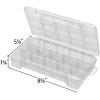 Akro-Mils 05905 Plastic Portable Parts Storage Case for Hardware and Crafts with Hinged Lid and 5 Adjustable Dividers, (14-3/8-Inch x 9-1/2-Inch x 2-1/2-Inch), Large, Clear(Small)