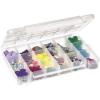 Akro-Mils 05905 Plastic Portable Parts Storage Case for Hardware and Crafts with Hinged Lid and 5 Adjustable Dividers, (14-3/8-Inch x 9-1/2-Inch x 2-1/2-Inch), Large, Clear(Large)