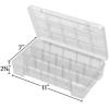 Akro-Mils 05905 Plastic Portable Parts Storage Case for Hardware and Crafts with Hinged Lid and 5 Adjustable Dividers, (14-3/8-Inch x 9-1/2-Inch x 2-1/2-Inch), Large, Clear(Medium)