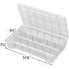 Akro-Mils 05905 Plastic Portable Parts Storage Case for Hardware and Crafts with Hinged Lid and 5 Adjustable Dividers, (14-3/8-Inch x 9-1/2-Inch x 2-1/2-Inch), Large, Clear(Large)