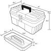 Akro-Mils 09514CFT ProBox 14-Inch Plastic Art Supply, Craft or Medical Storage Toolbox with Removable Tray, 14-Inch x 8-Inch x 8-Inch, Clear