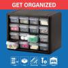 Akro-Mils 44-Drawer Plastic Drawer Storage Cabinet for Garage Organization, Bead Organizer, Building Bricks Storage, Teacher Toolbox, Makeup Organizer, 20″ W x 6″ D x 16″ H, 10144 Black(Black)