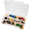 Akro-Mils 05905 Plastic Portable Parts Storage Case for Hardware and Crafts with Hinged Lid and 5 Adjustable Dividers, (14-3/8-Inch x 9-1/2-Inch x 2-1/2-Inch), Large, Clear(Small)
