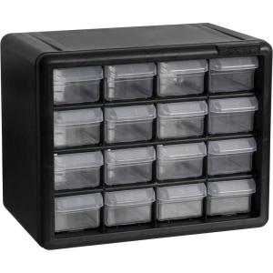 Akro-Mils 44-Drawer Plastic Drawer Storage Cabinet for Garage Organization, Bead Organizer, Building Bricks Storage, Teacher Toolbox, Makeup Organizer, 20″ W x 6″ D x 16″ H, 10144 Black(Black)