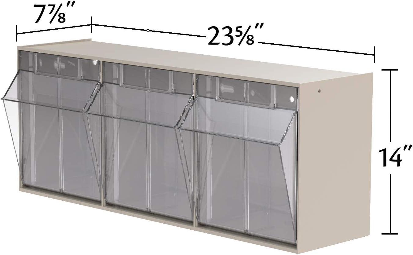 image:imageAkroMils TiltView Plastic Storage Cabinet with 4 Tilt Out Bins Horizontal Plastic Parts Organizer Teacher Toolbox and Office Supply Organizer 2358 W x 8316 H x 634 D StoneStone