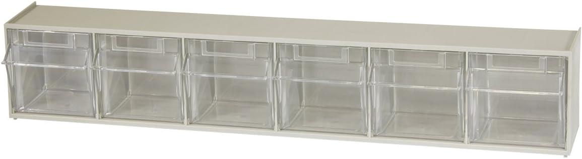 image:imageAkroMils TiltView Plastic Storage Cabinet with 4 Tilt Out Bins Horizontal Plastic Parts Organizer Teacher Toolbox and Office Supply Organizer 2358 W x 8316 H x 634 D StoneStone