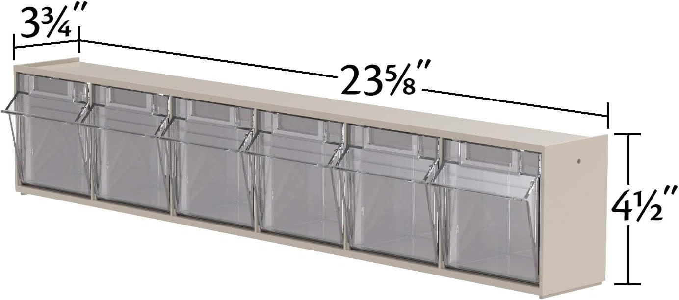 image:imageAkroMils TiltView Plastic Storage Cabinet with 4 Tilt Out Bins Horizontal Plastic Parts Organizer Teacher Toolbox and Office Supply Organizer 2358 W x 8316 H x 634 D StoneStone