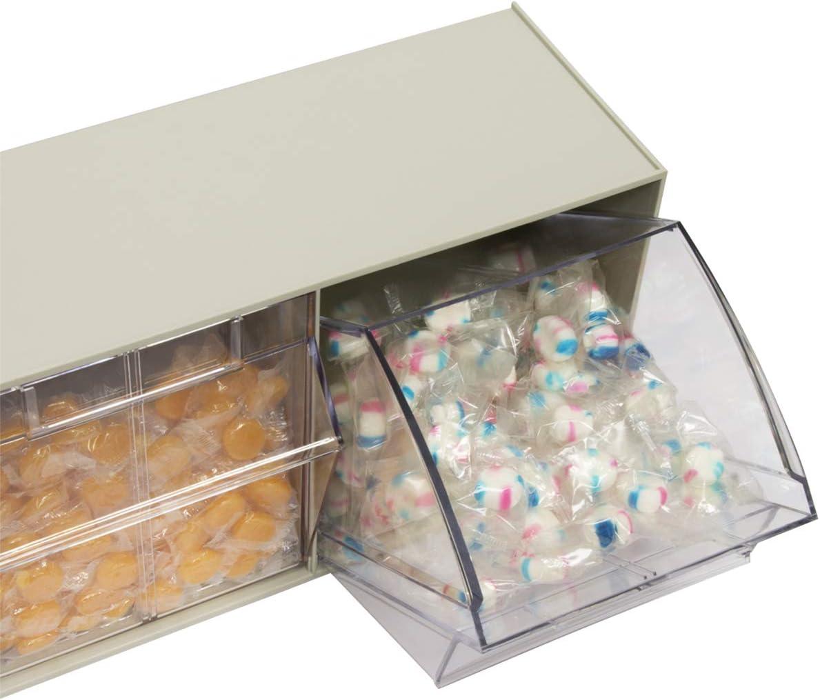 image:imageAkroMils TiltView Plastic Storage Cabinet with 4 Tilt Out Bins Horizontal Plastic Parts Organizer Teacher Toolbox and Office Supply Organizer 2358 W x 8316 H x 634 D StoneStone