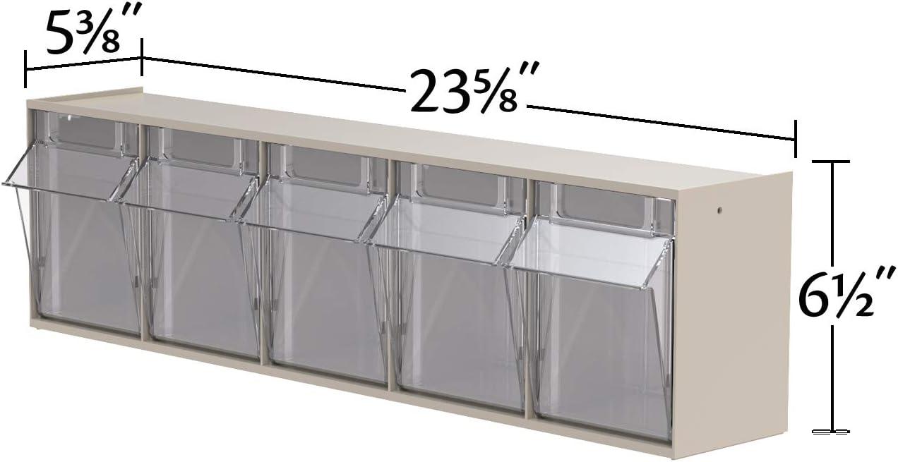 image:imageAkroMils TiltView Plastic Storage Cabinet with 4 Tilt Out Bins Horizontal Plastic Parts Organizer Teacher Toolbox and Office Supply Organizer 2358 W x 8316 H x 634 D StoneStone