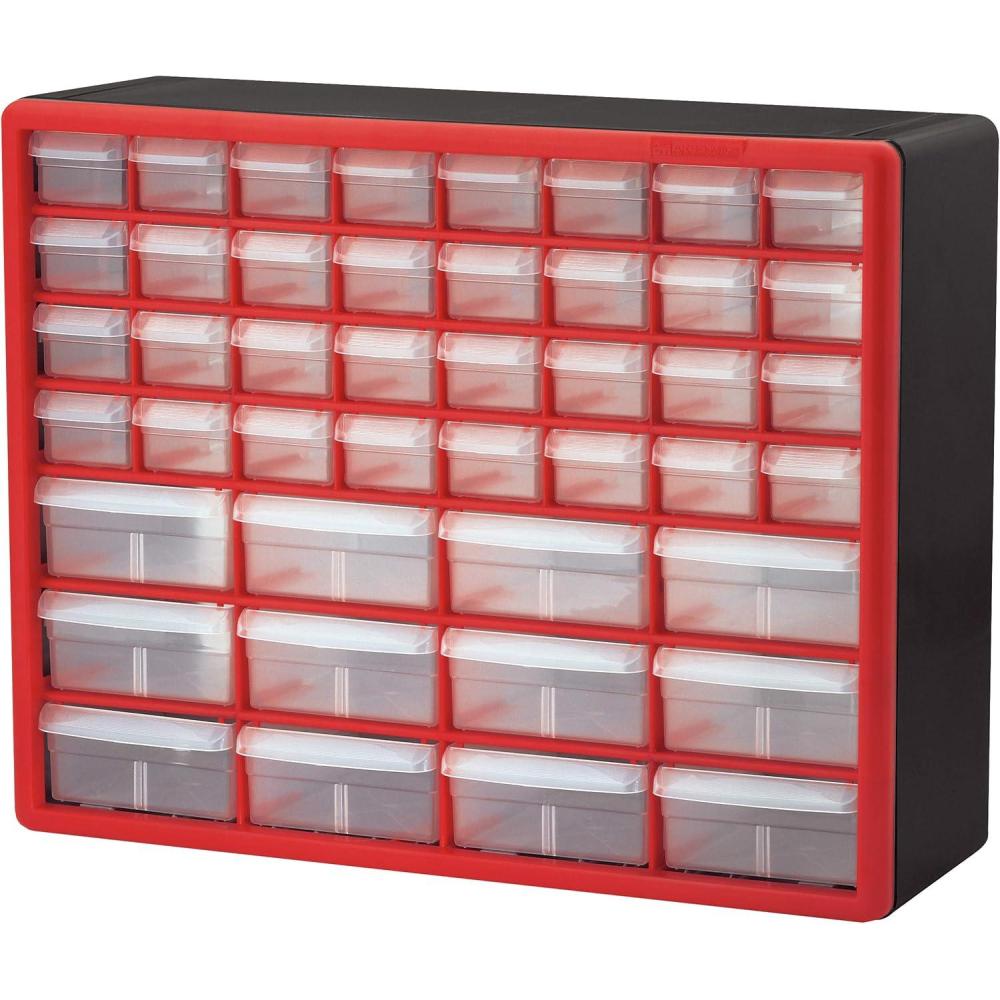 image:imageAkro Mils 10744 44Drawer Hardware and Craft Cabinet Red and Gray