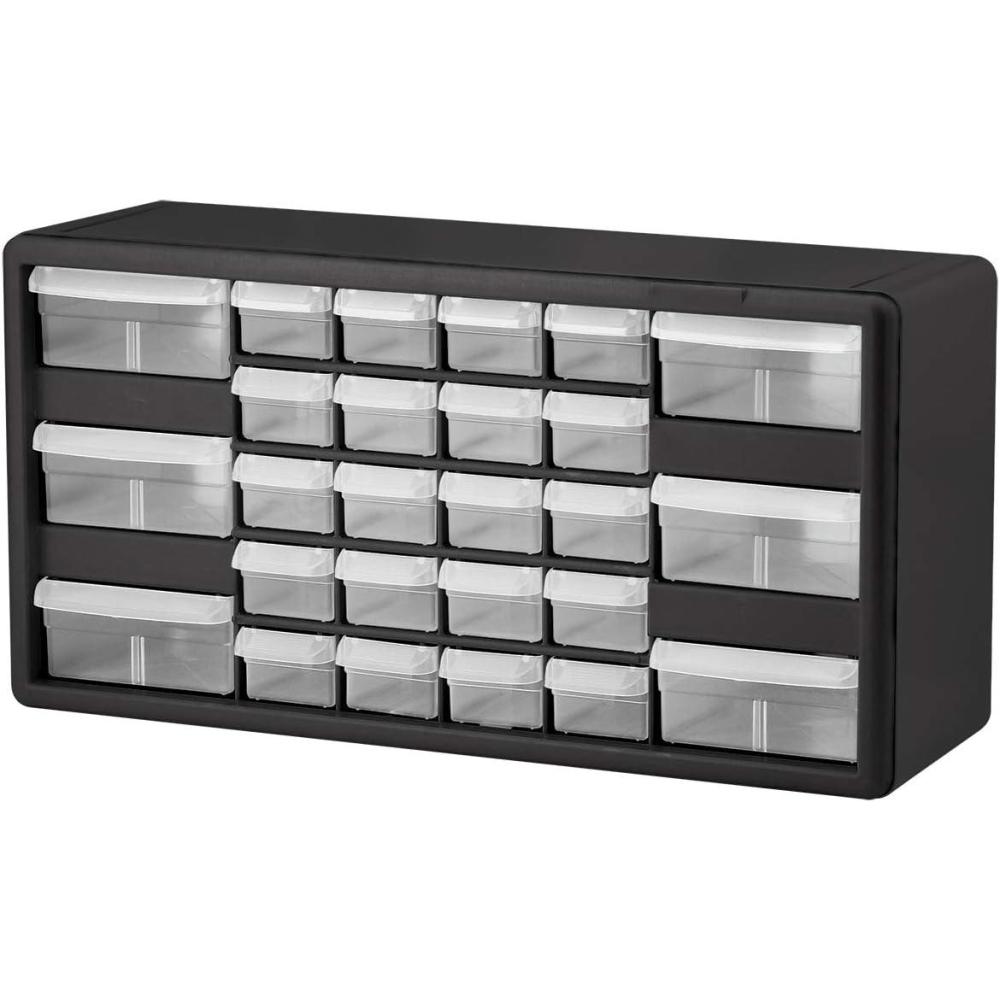 image:imageAkroMils 64Drawer Plastic Drawer Storage Cabinet for Garage Organization Bead Organizer Building Bricks Storage Teacher Toolbox Makeup Organizer 20 W x 6 D x 16 H 10764 Black26Drawer