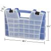 Akro-Mils 06118 Multi Compartment Hardware and Crafts Portable Organizer Storage Case, (18-Inch x 13-Inch x 4-Inch), Blue
