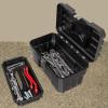 Akro-Mils 09514 ProBox Plastic Toolbox with Removable Tray for Tools, Hobby or Craft Storage, 14-Inch x 8-Inch x 8-Inch, Red(Black)