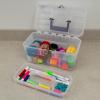 Akro-Mils 09514 ProBox Plastic Toolbox with Removable Tray for Tools, Hobby or Craft Storage, 14-Inch x 8-Inch x 8-Inch, Red(Clear)