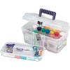 Akro-Mils 09514 ProBox Plastic Toolbox with Removable Tray for Tools, Hobby or Craft Storage, 14-Inch x 8-Inch x 8-Inch, Red(Clear)