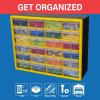 Akro-Mils 24-Drawer Plastic Drawer Storage Cabinet for Garage Organization, Bead Organizer, Building Bricks Storage, Teacher Toolbox, Makeup Organizer, 20″ W x 6″ D x 16″ H, 10724 Black(24 Drawer)