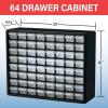 Akro-Mils 64-Drawer Plastic Drawer Storage Cabinet for Garage Organization, Bead Organizer, Building Bricks Storage, Teacher Toolbox, Makeup Organizer, 20″ W x 6″ D x 16″ H, 10764 Black(64 Drawer)