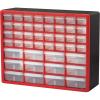 Akro Mils 10744 44-Drawer Hardware and Craft Cabinet, Red and Gray