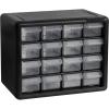 Akro-Mils 24-Drawer Plastic Drawer Storage Cabinet for Garage Organization, Bead Organizer, Building Bricks Storage, Teacher Toolbox, Makeup Organizer, 20″ W x 6″ D x 16″ H, 10724 Black(16 Drawer)