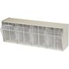 Akro-Mils TiltView Plastic Storage Cabinet with 4 Tilt Out Bins, Horizontal Plastic Parts Organizer, Teacher Toolbox, and Office Supply Organizer, 23-5/8″ W x 8-3/16″ H x 6-3/4″ D, Stone(Stone)