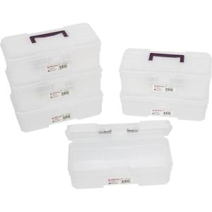 Akro-Mils 12-Inch ProBox Plastic Toolbox for Tools, Hobby or Craft Storage Toolbox, Model 09912, (12-Inch x 5-1/2-Inch x 4-Inch), Red(Clear)
