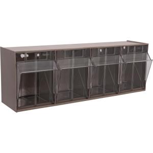 Akro-Mils TiltView Plastic Storage Cabinet with 4 Tilt Out Bins, Horizontal Plastic Parts Organizer, Teacher Toolbox, and Office Supply Organizer, 23-5/8″ W x 8-3/16″ H x 6-3/4″ D, Stone(Mocha Raspberry)